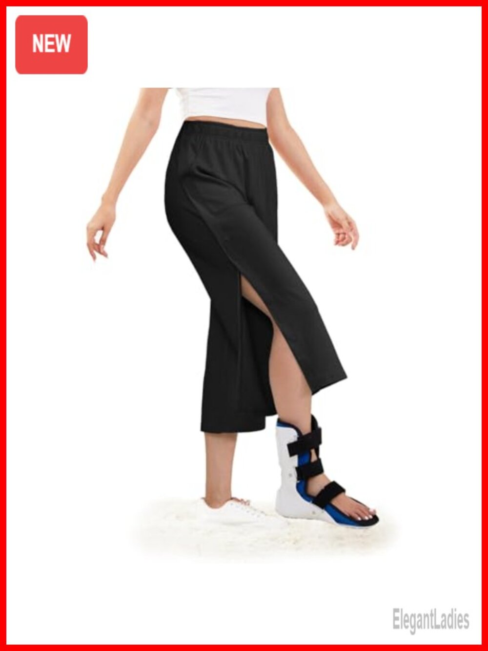 Cotton Blend Tear Away Pants with Pockets Post Surgery Wide Leg